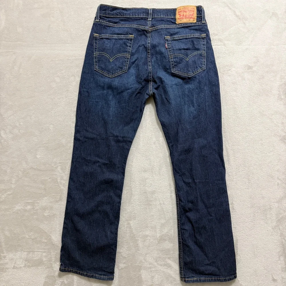 Levi's 527 Jeans Mens 34x30 Blue Slim Bootcut Stretch Denim Western Cowboy EUC